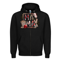 Black mama baseball Zipper Hoodie - RacoonDesign