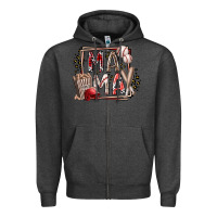 Charcoal Heather mama baseball Zipper Hoodie - RacoonDesign