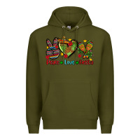 Army Green peace love fiesta ado Premium Hoodie - AdoDesignShop