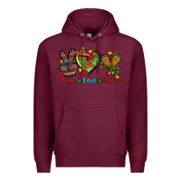 Burgundy peace love fiesta ado Premium Hoodie - AdoDesignShop
