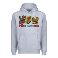 Heather Grey peace love fiesta ado Premium Hoodie - AdoDesignShop