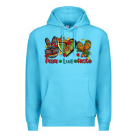 Ocean Blue peace love fiesta ado Premium Hoodie - AdoDesignShop
