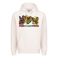 Pale Pink peace love fiesta ado Premium Hoodie - AdoDesignShop