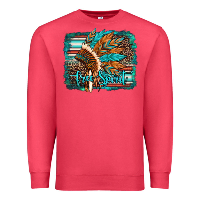 Free Spirit Native American Indian Headdress Premium Sweatshirt by Artiststas | Teevron