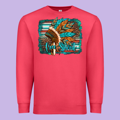 Free Spirit Native American Indian Headdress Premium Sweatshirt Designed By Artiststas