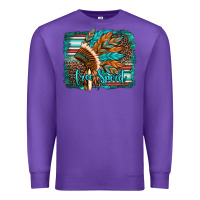 Purple free spirit native american indian headdress Premium Sweatshirt - Artiststas