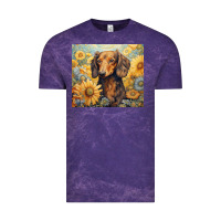 Cloud Purple dachshund Vintage Tee - Unal Design