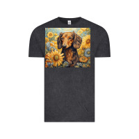Vintage Black dachshund Vintage Tee - Unal Design