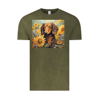 Vintage Olive dachshund Vintage Tee - Unal Design