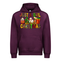 Mauve Wine just a girl who loves christmas Urban Hoodie - MaliasSmallBusiness