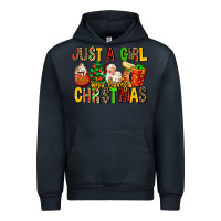Navy just a girl who loves christmas Urban Hoodie - MaliasSmallBusiness
