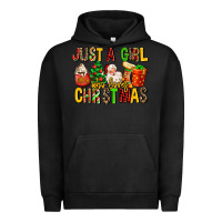 Pigment Black just a girl who loves christmas Urban Hoodie - MaliasSmallBusiness