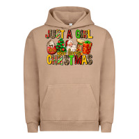 Pigment Burro just a girl who loves christmas Urban Hoodie - MaliasSmallBusiness