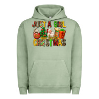 Pigment Oil Green just a girl who loves christmas Urban Hoodie - MaliasSmallBusiness