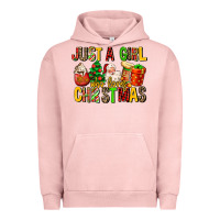 Pigment Salmon just a girl who loves christmas Urban Hoodie - MaliasSmallBusiness