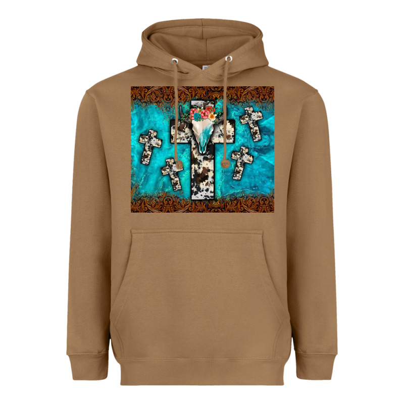 Bull Skull Cross Tumbler Heavyweight Hoodie by JahusDesignShop | Teevron
