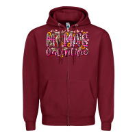 Burgundy mama is valentine Zipper Hoodie - RacoonDesign
