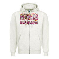 Oatmeal Heather mama is valentine Zipper Hoodie - RacoonDesign