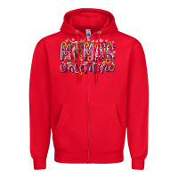 Red mama is valentine Zipper Hoodie - RacoonDesign