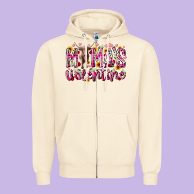 Mama Is Valentine Zipper Hoodie Designed By Racoondesign