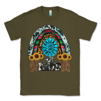 Army Green western rainbow  be kind Classic Tee - RanaPortraitStore