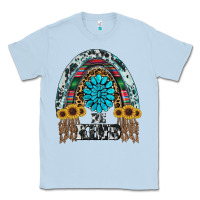 Dusty Blue western rainbow  be kind Classic Tee - RanaPortraitStore