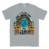 Heather Grey western rainbow  be kind Classic Tee - RanaPortraitStore