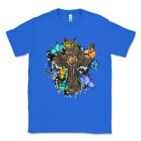 True Royal cross with butterflies cowhide background Classic Tee - BarkalooDesign
