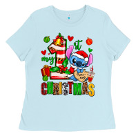 Baby Blue my first christmas stitch Ladies Tee - AdoDesignShop