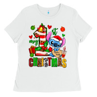 White my first christmas stitch Ladies Tee - AdoDesignShop