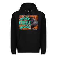 Black Thanksgiving Turkey Gobble Gobble Premium Hoodie - NancyCooperArtShop