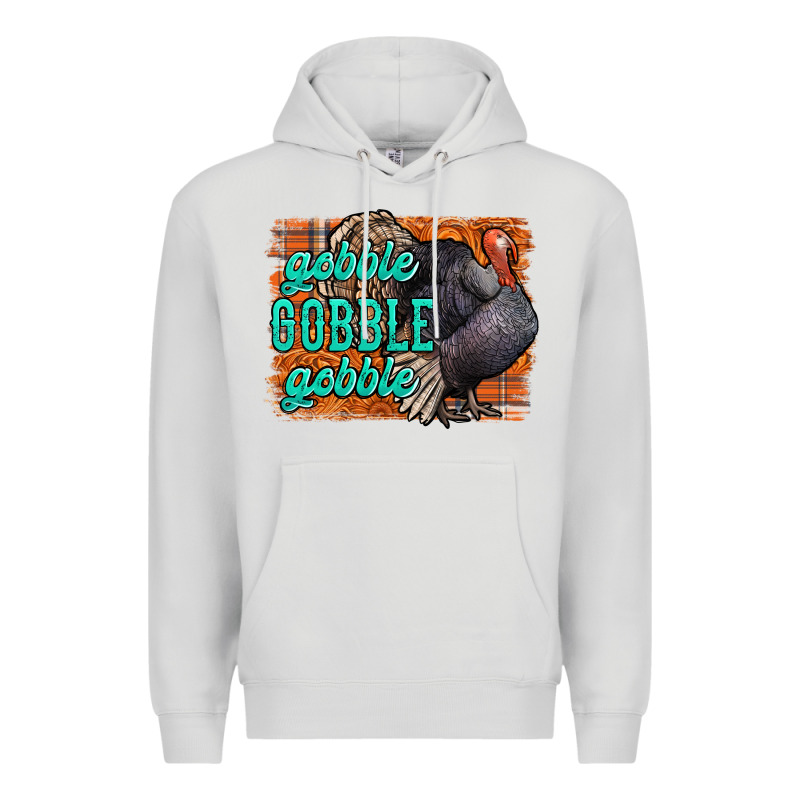 Thanksgiving Turkey Gobble Gobble Premium Hoodie by NancyCooperArtShop | Teevron