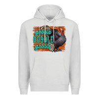Dove Grey Thanksgiving Turkey Gobble Gobble Premium Hoodie - NancyCooperArtShop