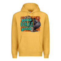 Mustard Thanksgiving Turkey Gobble Gobble Premium Hoodie - NancyCooperArtShop