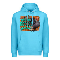 Ocean Blue Thanksgiving Turkey Gobble Gobble Premium Hoodie - NancyCooperArtShop