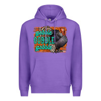Purple Thanksgiving Turkey Gobble Gobble Premium Hoodie - NancyCooperArtShop