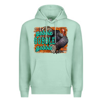 Seafoam Thanksgiving Turkey Gobble Gobble Premium Hoodie - NancyCooperArtShop