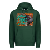 Sports Green Thanksgiving Turkey Gobble Gobble Premium Hoodie - NancyCooperArtShop