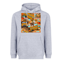 Heather Grey fall school bus seamless pattern Heavyweight Hoodie - BundleAndBundleShop