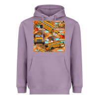 Lavender fall school bus seamless pattern Heavyweight Hoodie - BundleAndBundleShop