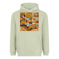 Matcha fall school bus seamless pattern Heavyweight Hoodie - BundleAndBundleShop