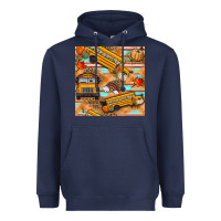 Navy fall school bus seamless pattern Heavyweight Hoodie - BundleAndBundleShop