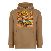 Toasted Coconut fall school bus seamless pattern Heavyweight Hoodie - BundleAndBundleShop