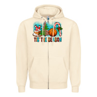 Sandshell Tis The Season Christmas With Basketball And Candy Cane Zipper Hoodie - FaDigitalArtStudio