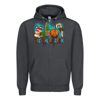 Smoke Tis The Season Christmas With Basketball And Candy Cane Zipper Hoodie - FaDigitalArtStudio