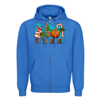 True Royal Tis The Season Christmas With Basketball And Candy Cane Zipper Hoodie - FaDigitalArtStudio