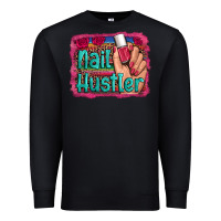 Black nail hustler serape leopard background Premium Sweatshirt - Artiststas