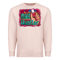 Pale Pink nail hustler serape leopard background Premium Sweatshirt - Artiststas