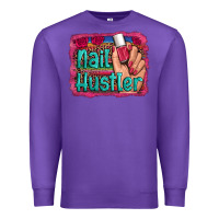 Purple nail hustler serape leopard background Premium Sweatshirt - Artiststas