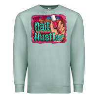 Seafoam nail hustler serape leopard background Premium Sweatshirt - Artiststas